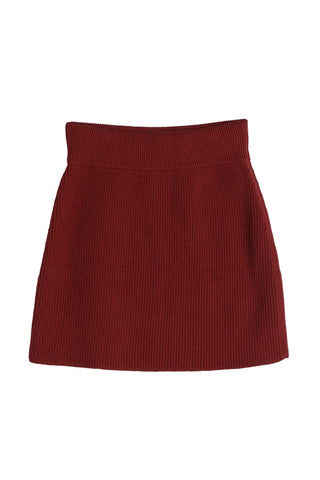 Peek-a-boo Ribbed knit crop top and skirt set