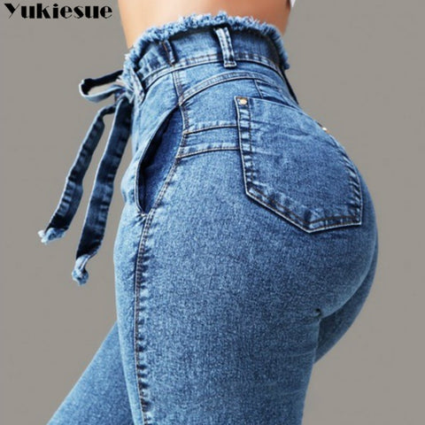 High Waisted Pencil Jeans