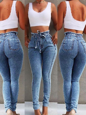 High Waisted Pencil Jeans