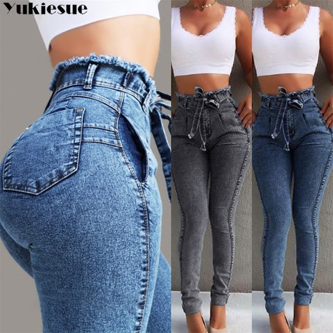 High Waisted Pencil Jeans