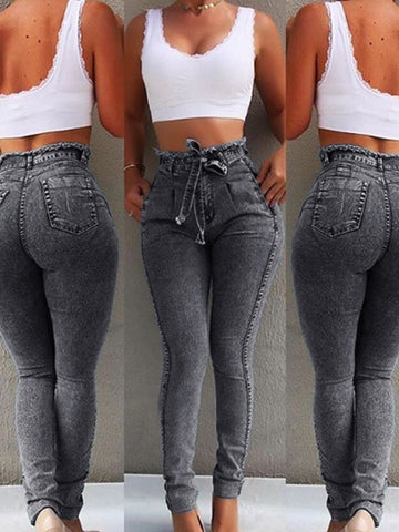 High Waisted Pencil Jeans