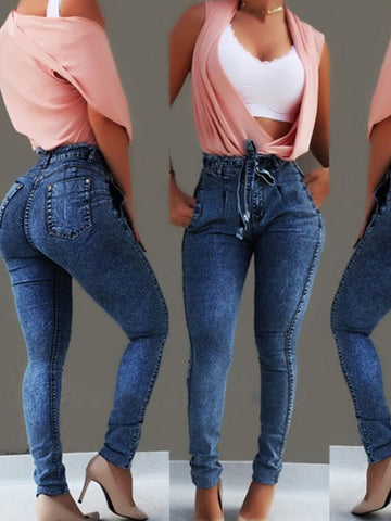 High Waisted Pencil Jeans